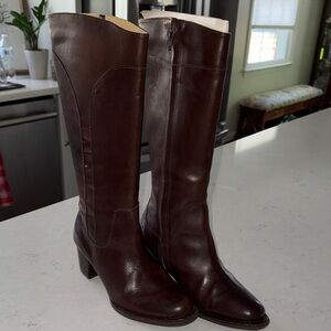 L.L.Bean Brown Leather Knee-High Boots Size 7 1/2